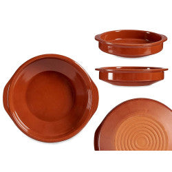 Arte Regal Brown Clay Round Deep Plate with Handle 26 cm / 99503