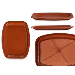 Arte Regal Brown Clay Flat Rectangular Plate 40 cm / 16 Arte Regal Brown Clay Flat Rectangular Plate 40 cm / 16