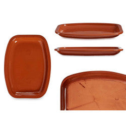 Arte Regal Brown Clay Flat Rectangular Plate 35 cm / 14 Arte Regal Brown Clay Flat Rectangular Plate 35 cm / 14