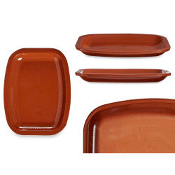 Arte Regal Brown Clay Flat Rectangular Plate 26 cm / 11 Arte Regal Brown Clay Flat Rectangular Plate 26 cm / 11
