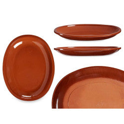 Arte Regal Brown Clay Flat Oval Plate 31 cm / 12" / 99528