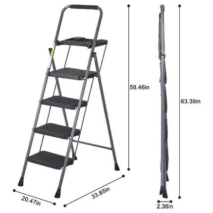 سلم 4 درجات مع مانع إنزلاق و حاملة للعدد
