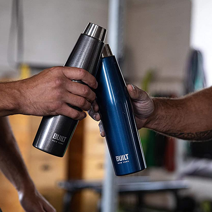 BUILT Perfect Seal Vacuum Insulated Water Bottle, 540 ml, Charcoal