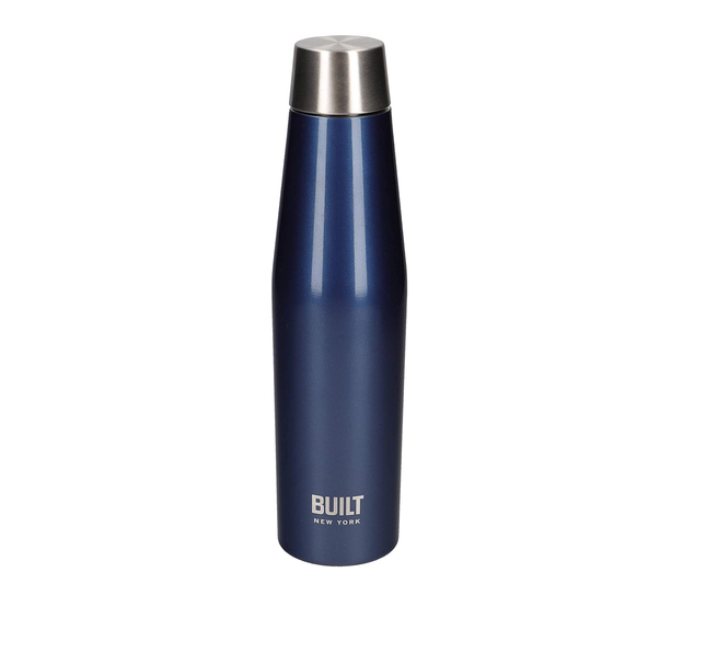 BUILT Perfect Seal Vacuum Insulated Water Bottle, 540 ml, Navy