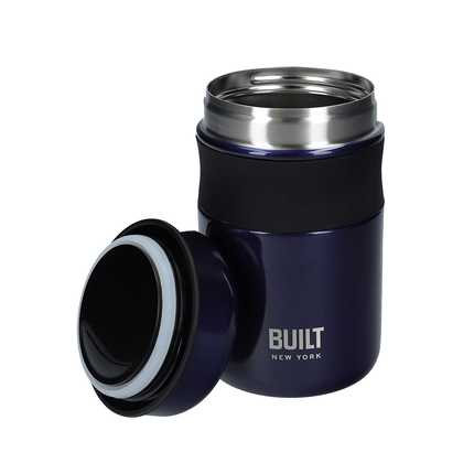 BUILT Double Wall Vacuum Insulated Flask for Hot and Cold Foods, 490 ml, Navy