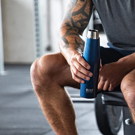 BUILT Perfect Seal Vacuum Insulated Water Bottle, 540 ml, Navy