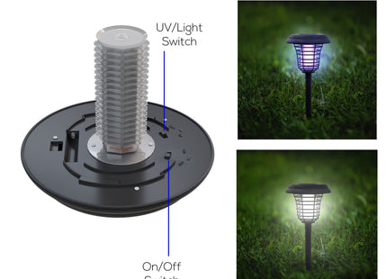 SOLAR POWERED LIGHT, MOSQUITO AND INSECT BUG ZAPPER-LED/UV