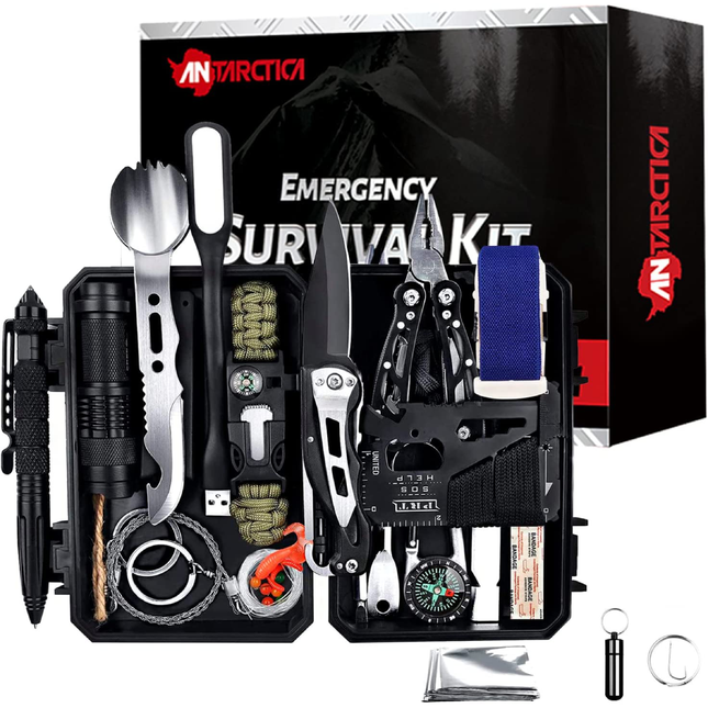 ANTARCTICA GIFT FOR MEN EDC GEAR, EMERGENCY SURVIVAL GEAR KITS 60 IN 1