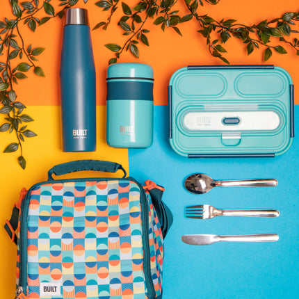 BUILT Retro Lunch Box with Cutlery - 1 L