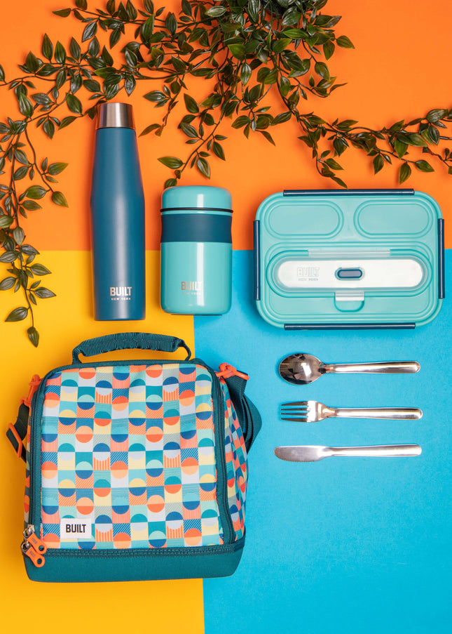BUILT Retro Lunch Box with Cutlery - 1 L