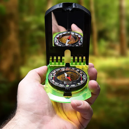 MAP COMPASS AND PROTRACTOR GREEN ACRYLIC