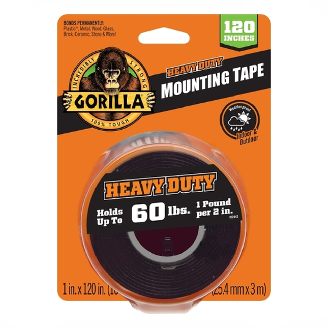 GORILLA 3.04M DOUBLE SIDED MOUNTING TAPE - BLACK