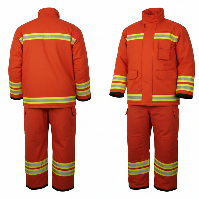 طقم قميص وبنطلون وكفه لون برتقالي