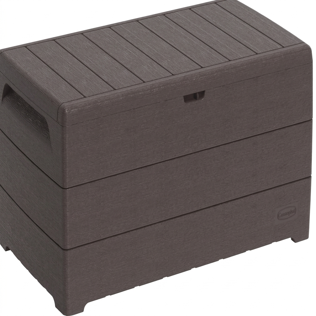 Cosmoplast Woodgrain Deck Box - 416L Storage Capacity - Brown Finish Cosmoplast Woodgrain Deck Box - 416L Storage Capacity - Brown Finish