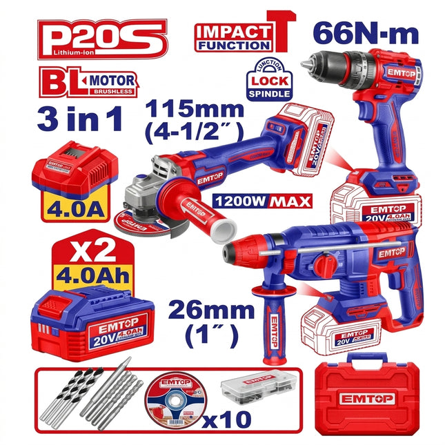 Imtomb 3-Piece 20V Combo Tool Set