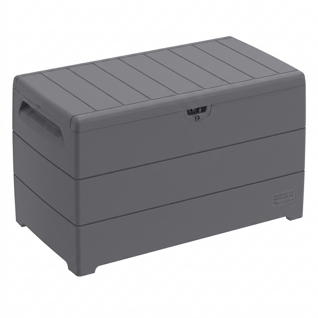 Cosmoplast Woodgrain Deck Box - 416L Storage Capacity - Dark Woodgrain Finish