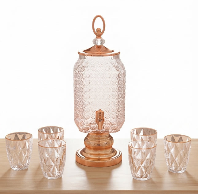 Juice Dispenser with 6 Glasses 
