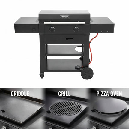 Char-Broil Gas Grill and Pizza Oven, 2-Burner (Versa-Tile) (30 mbar)