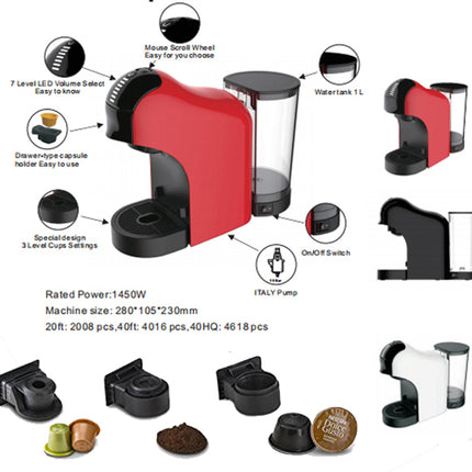 CAPSULE COFFEE MACHINE  1450W