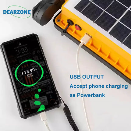 كشاف ميتكو  100 واط طاقة شمسية قابل لإعادة الشحن، أبيض