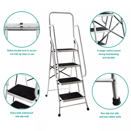 White ladder, 6 wide steps