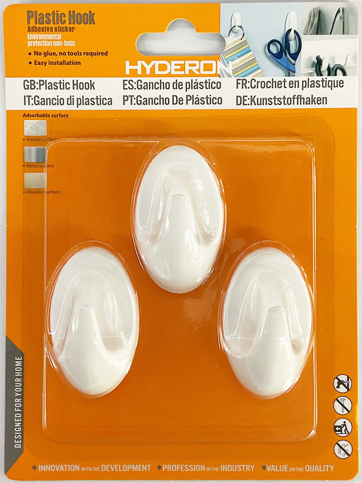 HYDERON_SM9-39_PLASTIC HOOK ADHESIVE STICKER_علاقات لاصقه HYDERON_SM9-39_PLASTIC HOOK ADHESIVE STICKER_علاقات لاصقه