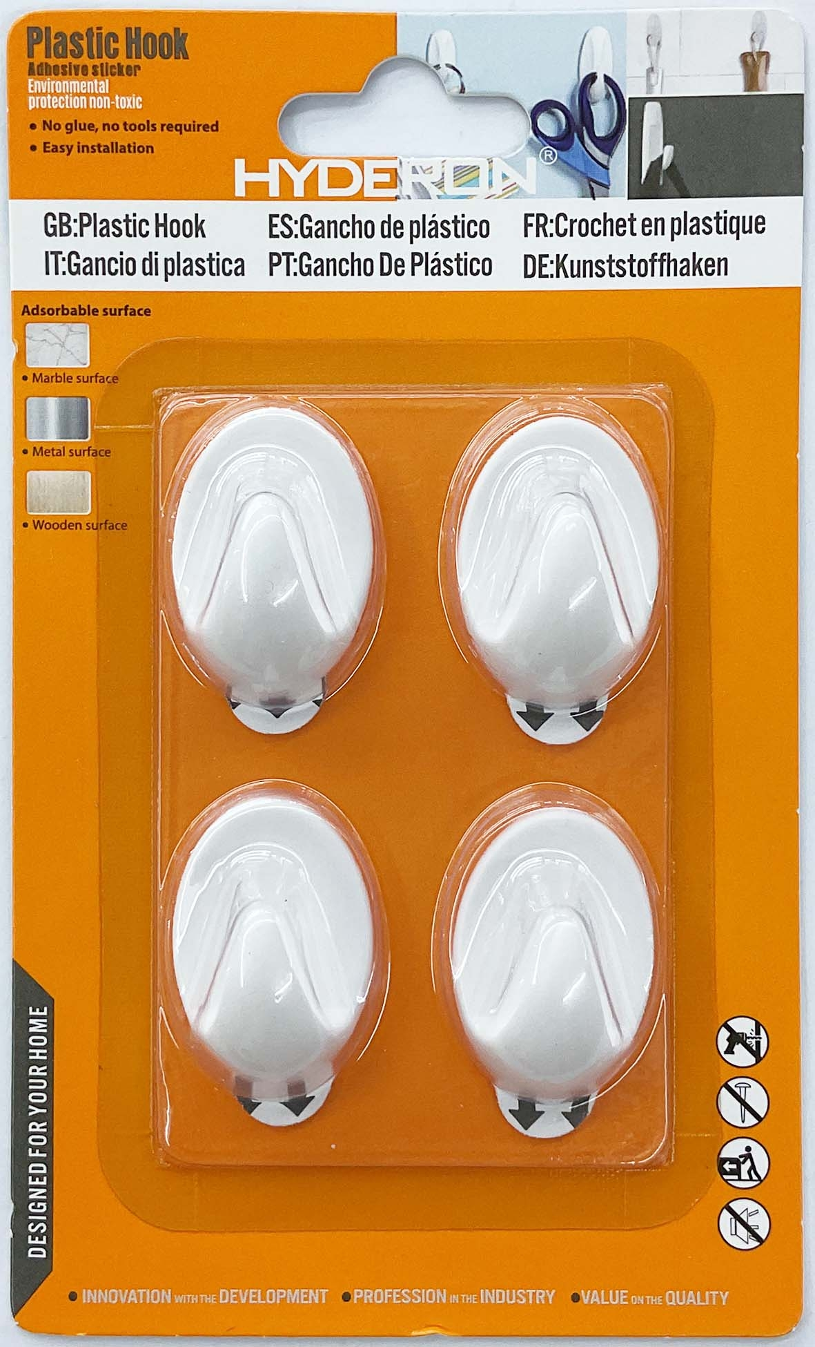 HYDERON__PLASTIC HOOK ADHESIVE STICKER HYDERON__PLASTIC HOOK ADHESIVE STICKER