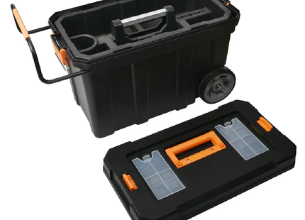 HIGH QUALITY 23'' STACKABLE PLASTIC MOBILE TOOL BOX WITH WHEELS TOOL TROLLEY SET