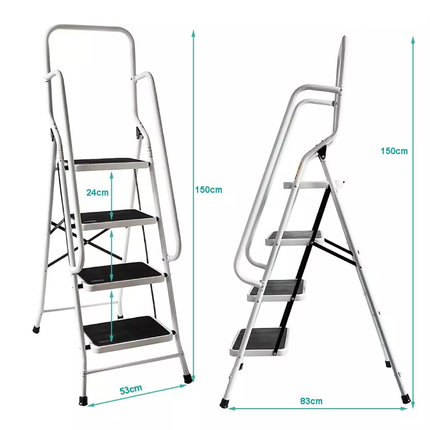 White ladder, 6 wide steps