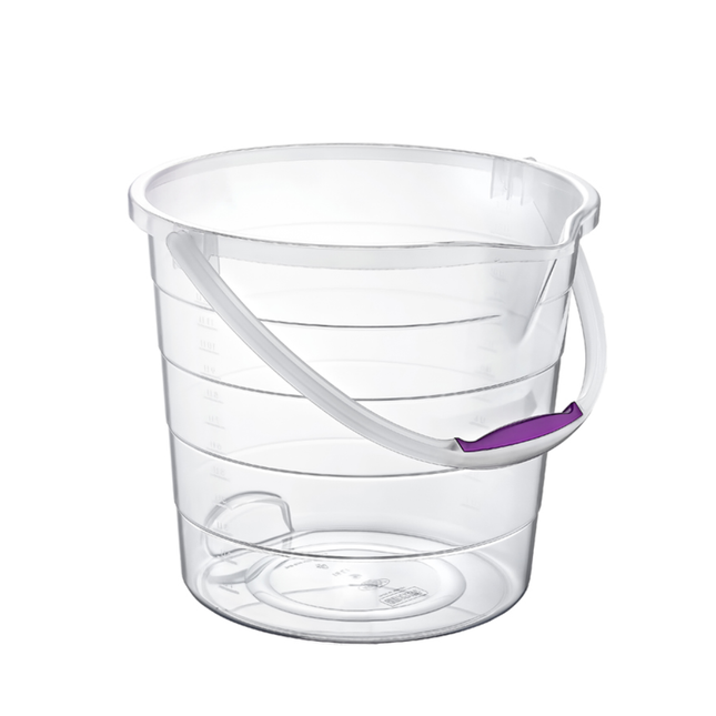 سطل بلاستيك ماء 15 لتر شفاف