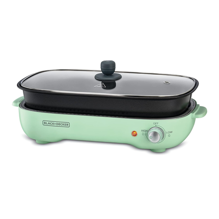 BLACK+DECKER 1400W Multifunction Grill, 4.0L Family-sized, Dual Pattern Grill Plate