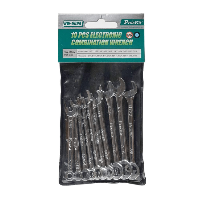 PROSKIT ELECTONIC COMBINATION WERNCH 10PCS HW-609B