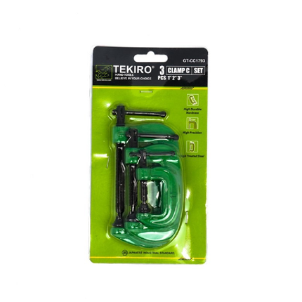 Heavy Duty G-Clamp Chrome Plated Screw Set 3Pcs