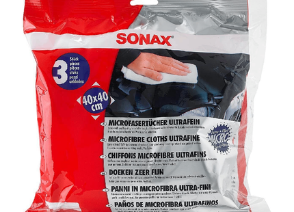 SONAX ULTRAFINE MICROFIBER CLOTHS - 3-PACK