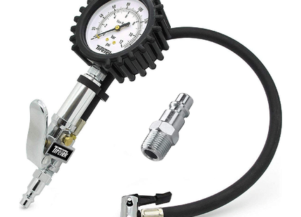 TIRE PRESSURE GAUGE WITH INFLATOR (170 PSI)