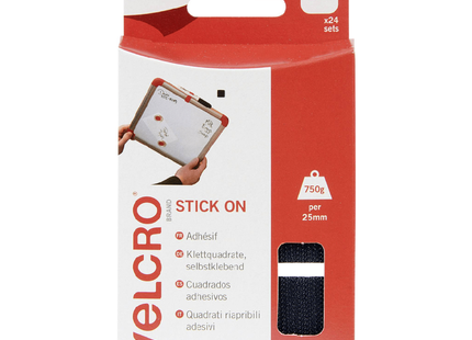 VELCRO 25MM STICK ON SQUARES