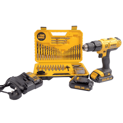 DEWALT 18V BRUSHLESS COMPACT HAMMER DRILL WITH 2 X 1.5AH