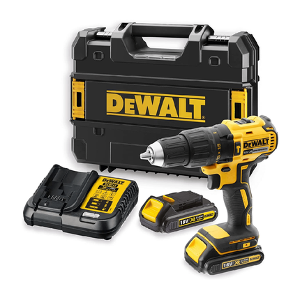 DEWALT 18V BRUSHLESS COMPACT HAMMER DRILL WITH 2 X 1.5AH