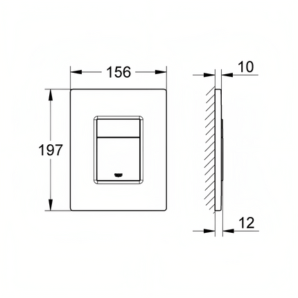 GROHE  SKATE COSMOPOLITAN TOILET FLUSH PLATE - BRUSHED GRAPHITE