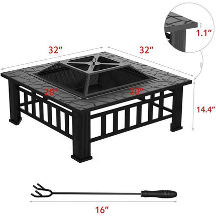Square wood-burning stove - 32 inch