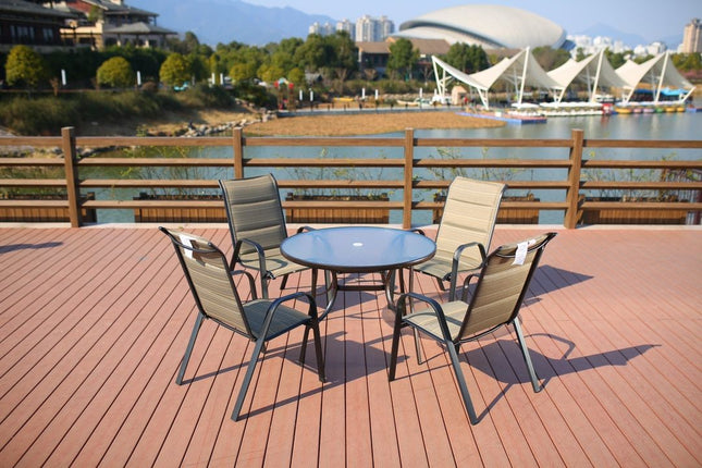 Garden set - table with 4 grey chairs