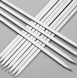 Wide/thin meat skewers