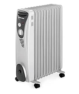 Black & Decker Oil Radiator Fan Forced, 2500Watts, 11 Fan, White
