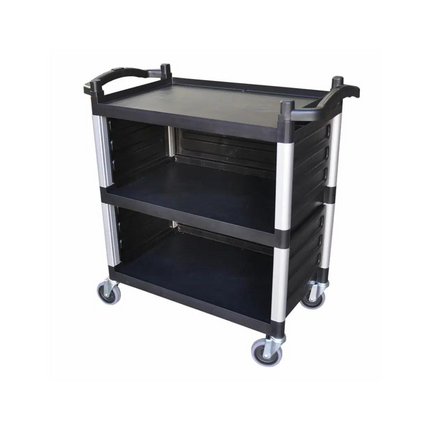 عربة رفوف بلاستيك بعجلات - 3 رفوف