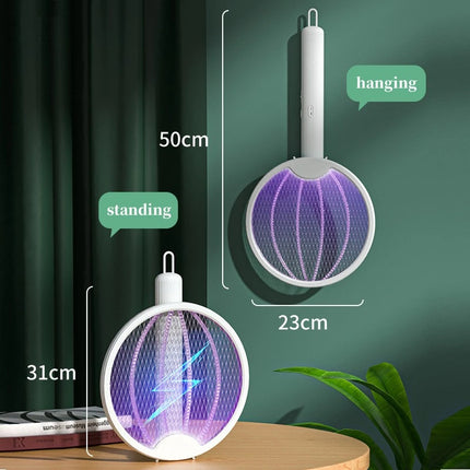 مضرب قاتل الحشرات الكهربائي 4 في 1 قابل للطي