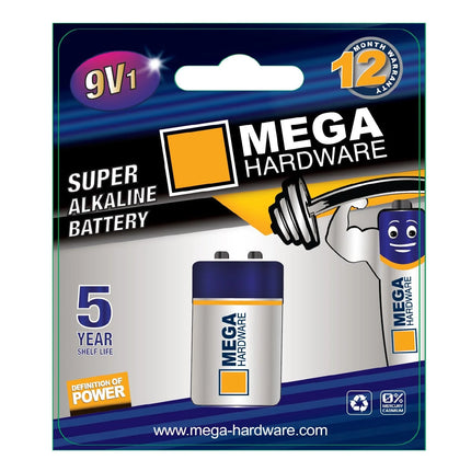 بطاريات ميجا سوبر - 1 قطعة - (9V1)