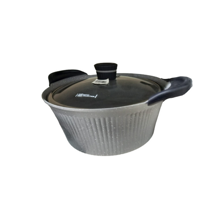 طنجرة طبخ جرانيت رويال رمادي 28 سم