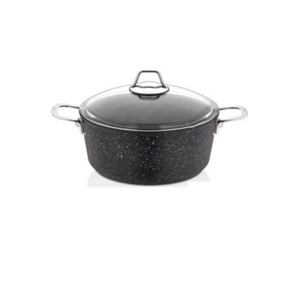 طنجرة طبخ جرانيت فاليز أسود 26*11 سم