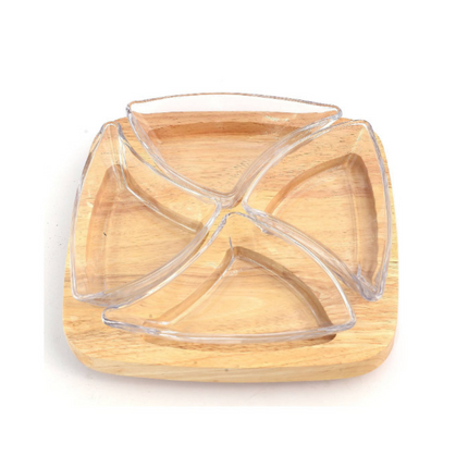 BILLI PLATTER WITH 4 GLASS BOWL