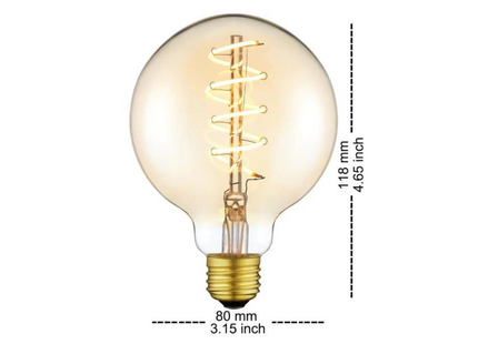 MEGA E27 4W=40W AMBER FLEXIBLE FILAMENT BULB 2700K